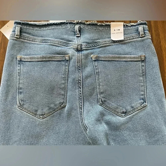 Good American Women's Good Legs Flare Jeans with No Waistband indigo 492 - Picture 13 of 14